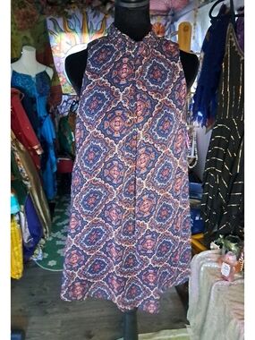 Oracle’s Journey Boho Medallion High-Neck Swing Dress • Speechless • Size Small